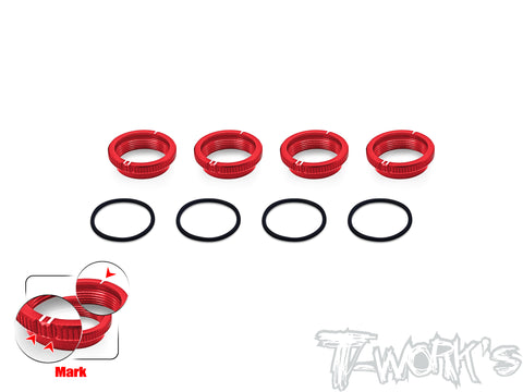 TO-356   Alum. 1/8 Off Road Shock Spring Adjuster 16mm ( AE/Mugen/Kyosho/SWORKZ/Infinity/HN )  4pcs.