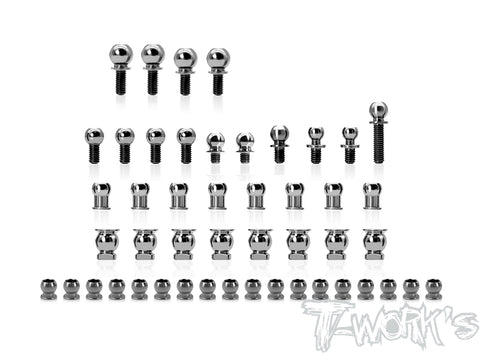 TP-187	64 Titanium Ball End set ( For Xray X4F 2024 ) 48pcs.