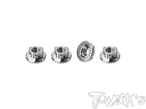 TP-195-A    64 Titanium Ultra Light Weight Serrated M4 Wheel Nuts ( 4pcs. )