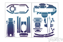 TS-078  3D Graphite Radio Skin Sticker  ( For Futaba T6PV ) 6colors