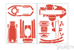 TS-078  3D Graphite Radio Skin Sticker  ( For Futaba T6PV ) 6colors