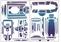 TS-093  3D Graphite Radio Skin Sticker ( For Futaba T10PXR )