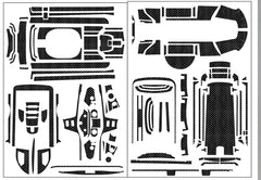 TS-093  3D Graphite Radio Skin Sticker ( For Futaba T10PXR )