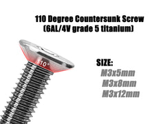TSS-10DC      3mm x 5/6/8/12mm   110 Degree Countersunk Screw   (8pcs.)