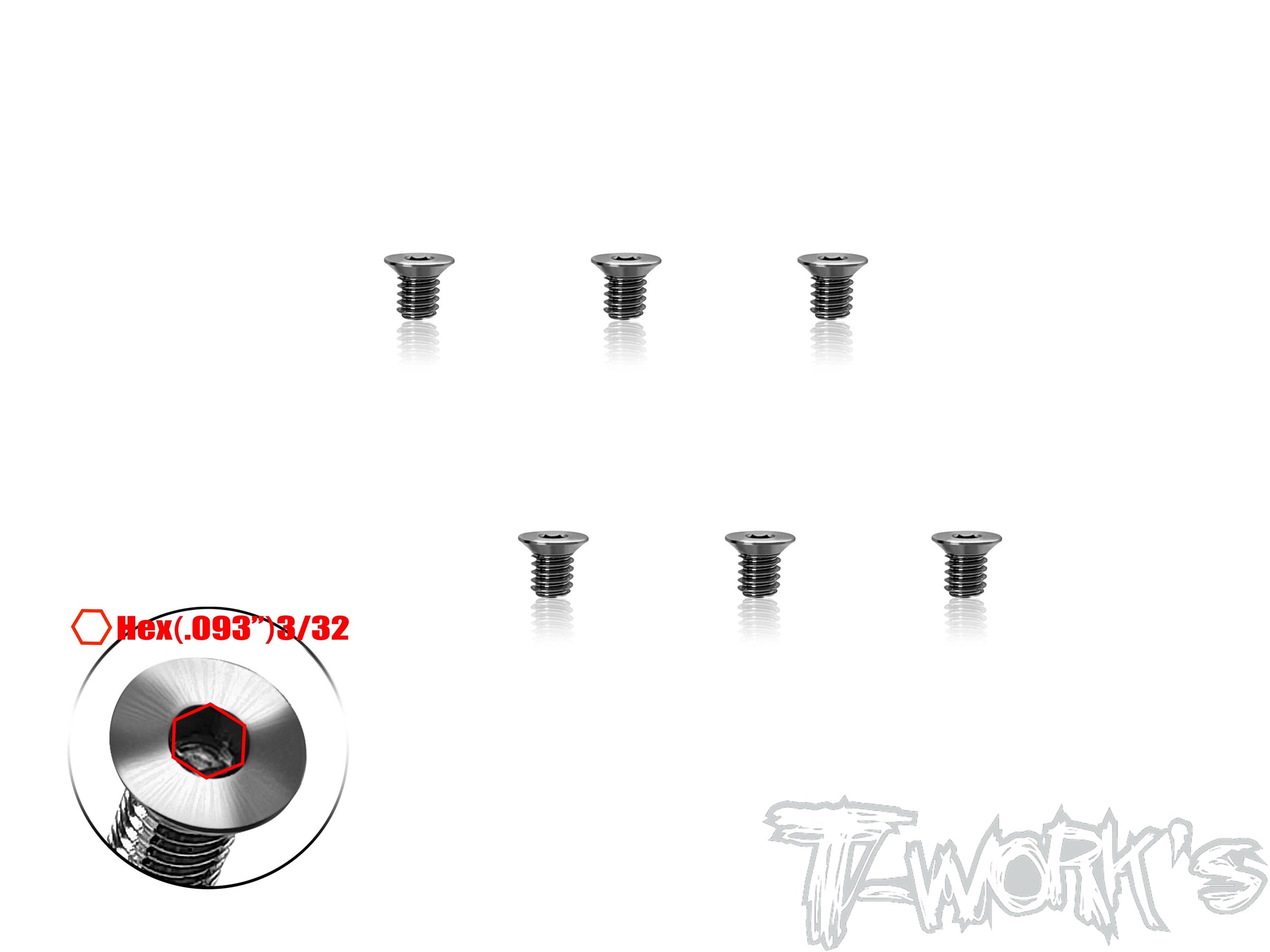 TSS-832C 8/32 Titanium Hex. Countersink Screw – T-Work's