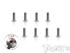 TSS-S12    64 Titanium Hex. Countersink Screw 8pcs. ( For Serpent 1.2mm Metal Chassis )