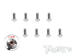 TSS-S12    64 Titanium Hex. Countersink Screw 8pcs. ( For Serpent 1.2mm Metal Chassis )