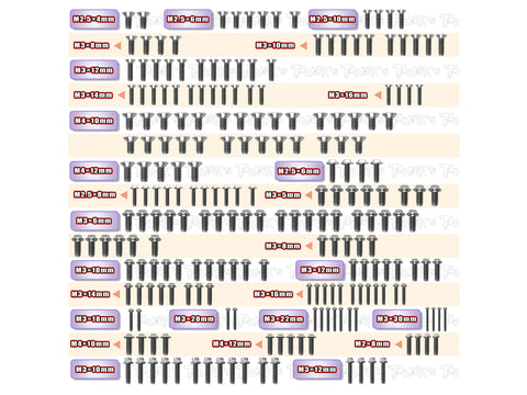 TSSU-IFB8    64 Titanium Screw set ( UFO Head ) 223pcs.( For Infinity IFB8 )