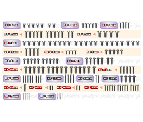 TSSU-IX5B   64 Titanium Screw set ( UFO Head ) 151pcs.( For Hong Hor IX5B )