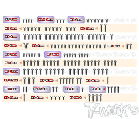 TSSU-MRX7-T	64 Titanium Upper Deck Screw set 155pcs.( For Mugen MRX7 )