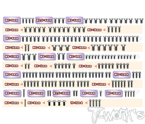 TSSU-MRX7	64 Titanium Screw set ( UFO Head ) 189pcs.( For  Mugen MRX7 )