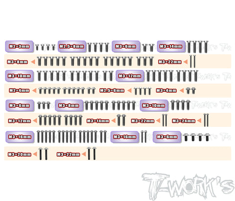 TSSU-RC10B7.1C	64 Titanium Screw set ( UFO Head ) 132pcs.( For Team Associated RC10B7.1C )