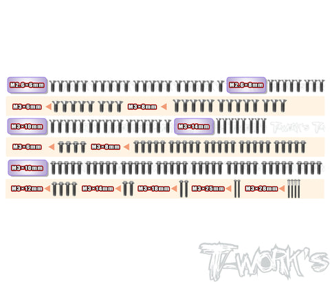 TSSU-SB401LW	64 Titanium Screw set ( UFO Head ) 156pcs. ( For PR SB401 LW )