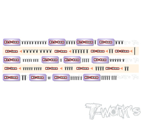 TSSU-X12'26	64 Titanium Screw set ( UFO Head ) 92pcs. (For Xray X12'26）