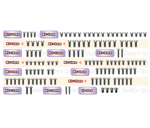 TSSU-X4'24	64 Titanium Screw set ( UFO Head ) 121pcs.(  For Xray X4 2024 )