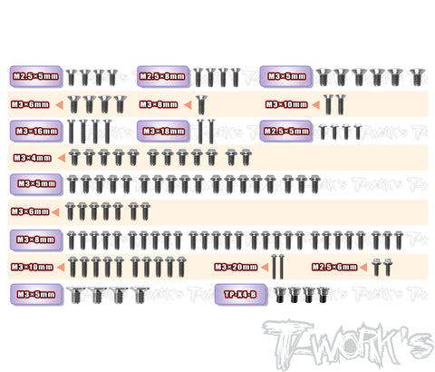 TSSU-X4'26-T 	  64 Titanium Upper Deck Screw set 118pcs.( For Xray X4'26 )