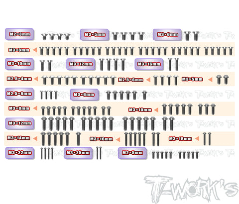 TSSU-XB2C'26	64 Titanium Screw set ( UFO Head ) 142pcs.( For Xray XB2C'26 )