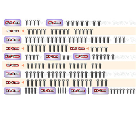 TSSU-XB4C'26   64 Titanium Screw set ( UFO Head ) 147pcs.( For Xray XB4C'26 )