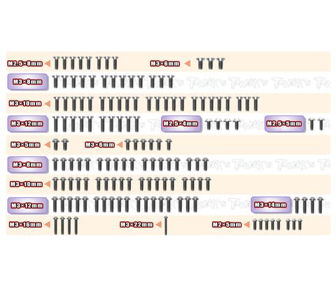 TSSU-XB4D'26   64 Titanium Screw set ( UFO Head ) 143pcs.( For Xray XB4D'26 )