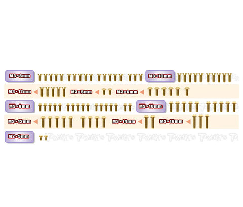 GSSU-SD3.0    Gold Plated Steel UFO Screw Set  84pcs. ( For Yokomo SD3.0 )