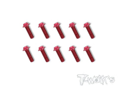 ASS-UR 7075-T6 Hex. Socket UFO Head Screw(Red) 10pcs.