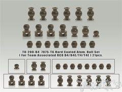 TO-200-B4     7075-T6 Hard Coated Alum. Ball Set ( For Team Associated RC8 B4/B4E/T4/T4E ) 21pcs.