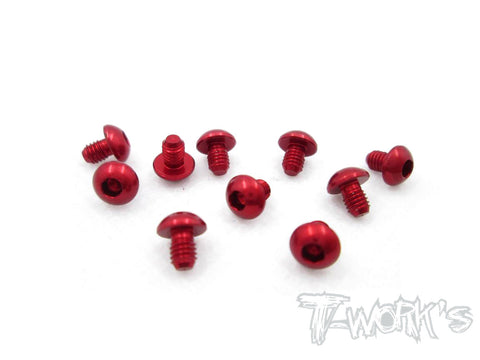 ASS-304BR 7075-T6 Hex. Socket Button Head Screw(Red)  3x4mm 10pcs.