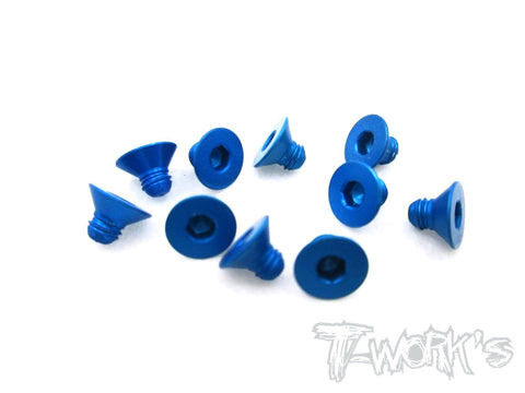 ASS-304CDB 7075-T6 Hex. Countersink Screw (Dark Blue) 3mm x 4mm 10pcs.