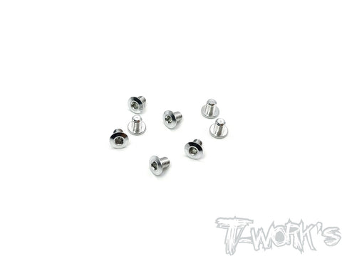 ASS-3LPS 7075-T6 Hex. Socket Head Low Profile Half Thread Screws ( Silver) 8pcs.