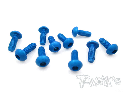 ASS-308BB 7075-T6 Hex. Socket Button Head Screw(Blue)  3x8mm 10pcs.