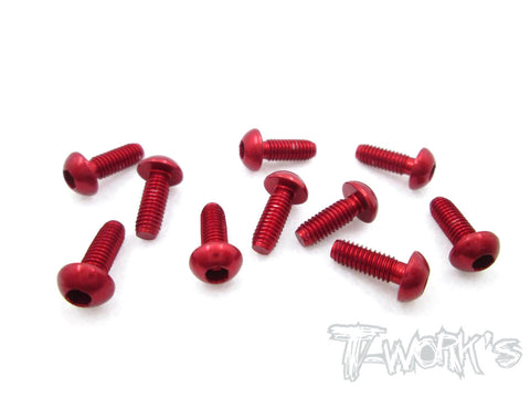 ASS-308BR 7075-T6 Hex. Socket Button Head Screw(Red)  3x8mm 10pcs.