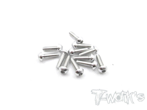 ASS-310BS 7075-T6 Hex. Socket Button Head Screw(Silver)  3x10mm 12pcs.