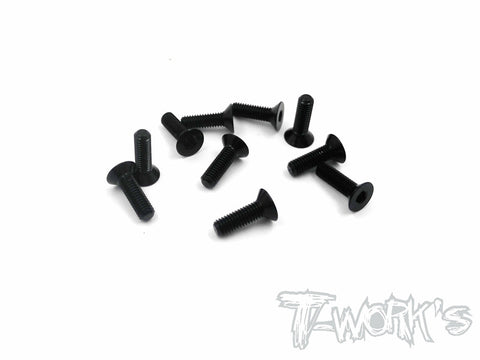 ASS-310CBK 7075-T6 Hex. Countersink Screw (Black) 3mm x 10mm 10pcs.