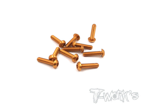 ASS-312BO 7075-T6 Hex. Socket Button Head Screw(Orange)  3x12mm 10pcs.