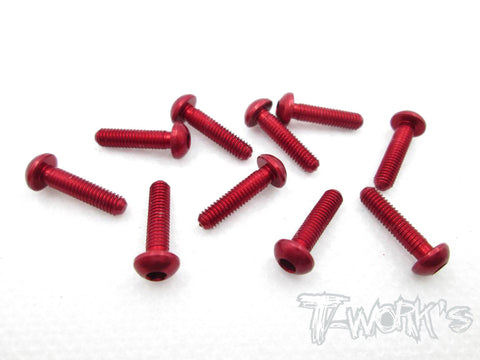 ASS-312BR 7075-T6 Hex. Socket Button Head Screw(Red)  3x12mm 10pcs.