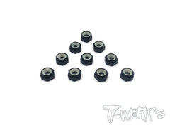 ASS-3SLN Aluminium Short Lock Nuts 3mm 10pcs.