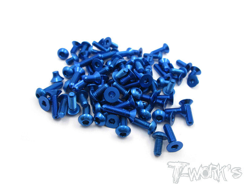 ASS-M3 7075-T6 Anodized Alum 3mm Screw set (100 pcs) – T-Work's ASS-M3 7075-T6 Anodized Alum 3mm Screw set (100 pcs) – T-Work's