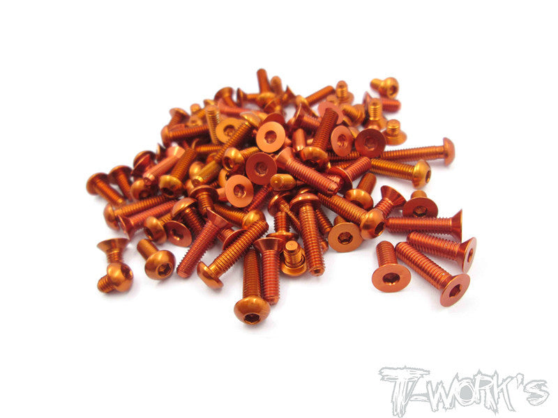 ASS-M3 7075-T6 Anodized Alum 3mm Screw set (100 pcs) – T-Work's ASS-M3 7075-T6 Anodized Alum 3mm Screw set (100 pcs) – T-Work's