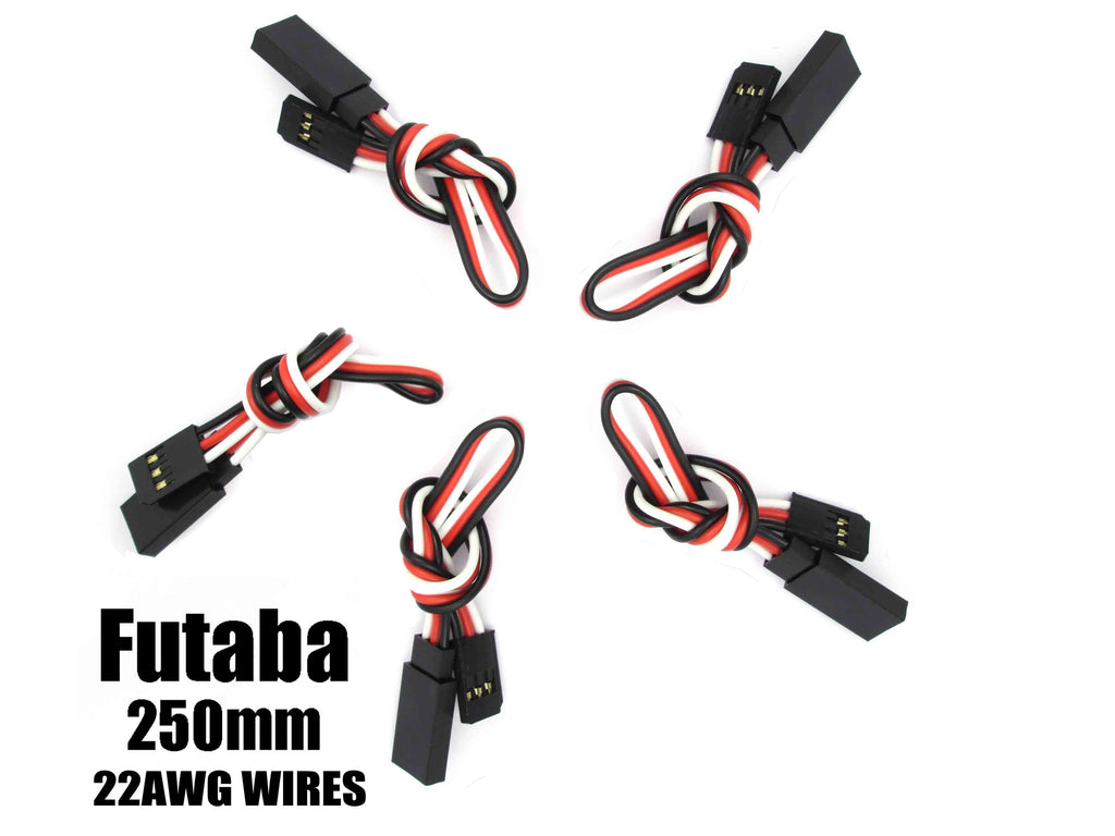 EA-006-5 Futaba Extension with 22 AWG heavy wires 250mm 5pcs.