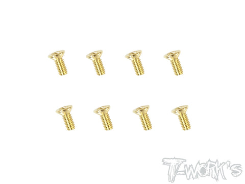 GSS-2506C 2.5mmx6mm Gold Plated Steel Hex. Countersink Screws（8pcs.）