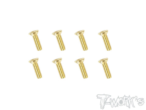 GSS-2510C 2.5mmx10mm  Gold Plated Steel Hex. Countersink Screws（8pcs.）