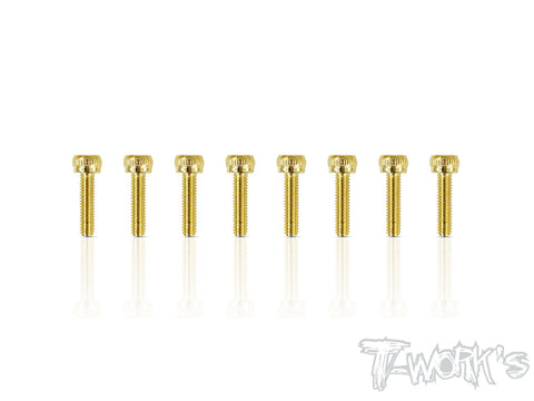 GSS-2510H 2.5mmx10mm Gold Plated Steel Hex. Socket Head Screws（8pcs.）