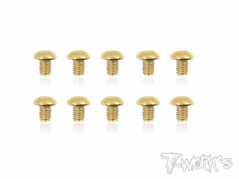 GSS-304B 3mmx4mm Gold Plated Button Head Steel Screws（10pcs.）