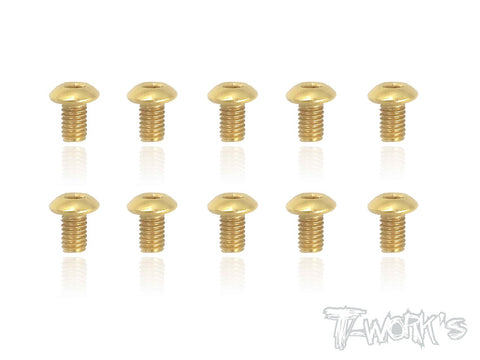 GSS-305B 3mmx5mm Gold Plated Button Head Steel Screws（10pcs.）