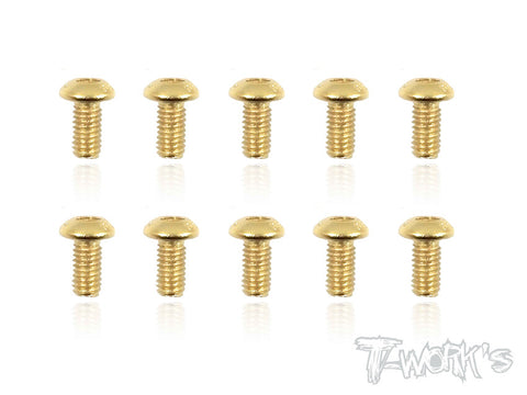 GSS-306B 3mmx6mm Gold Plated Button Head Steel Screws（10pcs.）