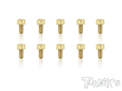 GSS-306H 3mmx6mm Gold Plated Hex. Socket Head Steel Screws（10pcs.）