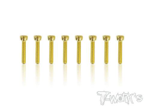 GSS-316H 3mmx16mm Gold Plated Hex. Socket Head Screws（8pcs.）