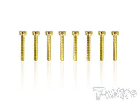 GSS-318H 3mmx18mm Gold Plated Hex. Socket Head Screws（8pcs.）