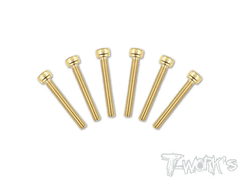 GSS-322H 3mmx22mm Gold Plated Hex. Socket Head Steel Screws（6pcs.）