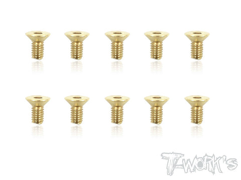 GSS-408C 4mmx8mm Gold Plated Hex. Countersink Steel Screws（10pcs.）